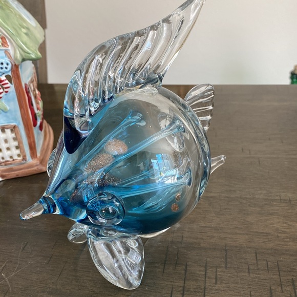 Hand Blown Italian Blue Glass Fish.  Beautiful Piece - Picture 8 of 8